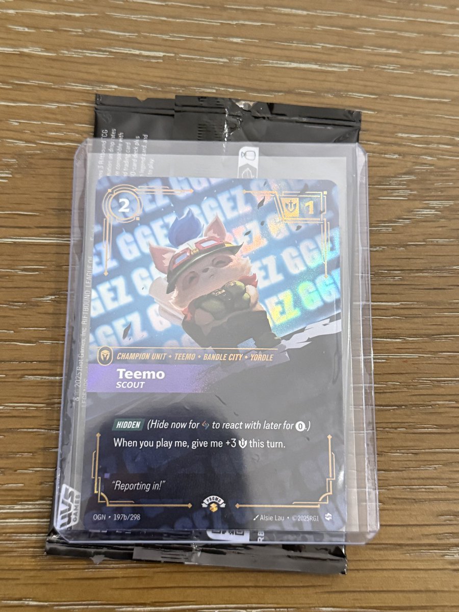 LFG!!!!

Pulled a GGEZ Teemo from a nexus night promo pack at my lgs 🤯