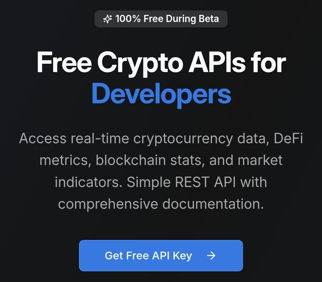 SmartRunXBot's tweet photo. 🚀🔥 https://t.co/rLhbdtfpIA is live!
Free Crypto APIs for developers 💎
Fast, easy integration &amp; reliable crypto data — at no cost.

👉 https://t.co/i7NCmeT2ak
Let’s build the future of crypto 🚀
#Crypto #API #Developers #Blockchain https://t.co/HB97foLO93