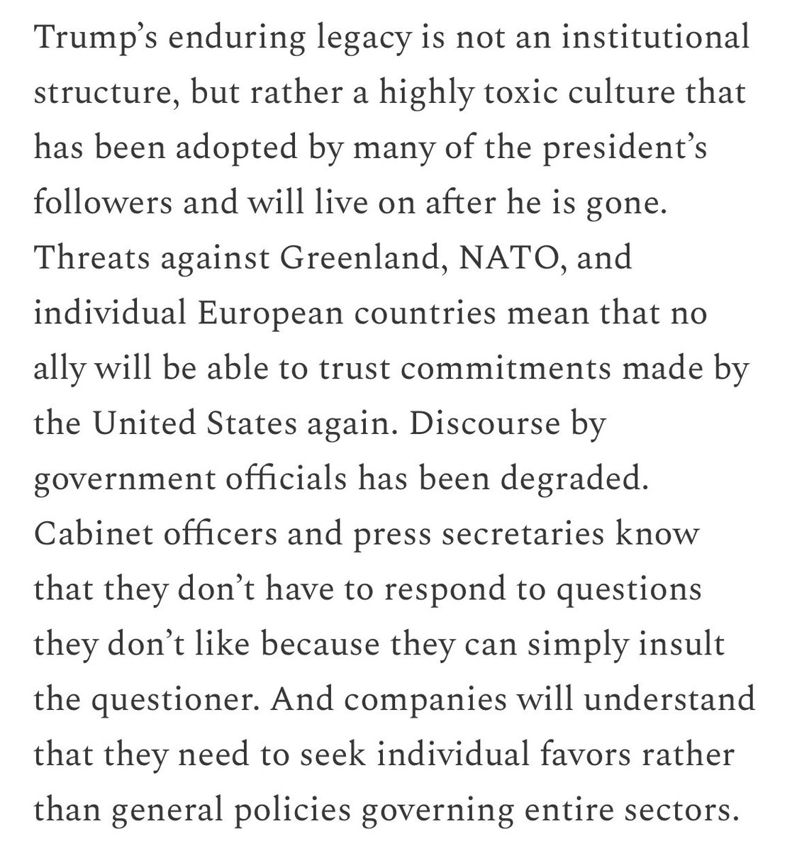 Excellent, lucid analysis by Francis Fukuyama.