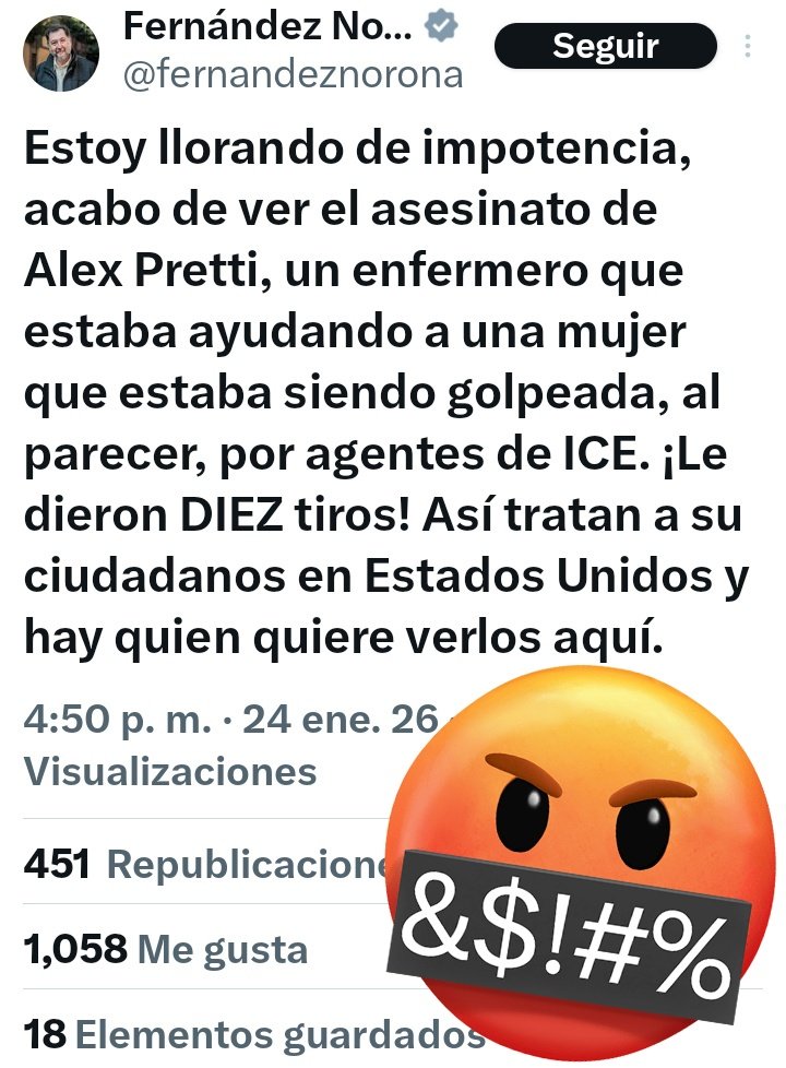 taller2006's tweet photo. Noroña está llorando de impotencia por el asesinato de una persona en Estados Unidos.
Y no tuvo una sola palabra para Anayeli Hernández desaparecida junto con su esposo y su menor hija en Michoacán. Encontrados torturados y calcinados hace unas horas. https://t.co/h6Kqs4q2dL