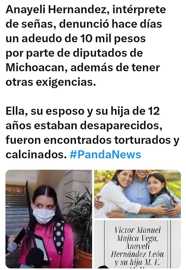 Noroña está llorando de impotencia por el asesinato de una persona en Estados Unidos.
Y no tuvo una sola palabra para Anayeli Hernández desaparecida junto con su esposo y su menor hija en Michoacán. Encontrados torturados y calcinados hace unas horas.