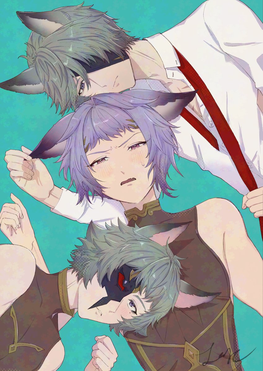このたび「カルマティックに召し上がれ！」（カトシス＋カトネハ R18小説）の表紙を十毛さんに描いていだだきました！
掲載許可をいただいたのでこちらにタイトルなしVer.を掲載します！感謝の極みです…🙏🙏🙏
三人ともめ゛ちゃくちゃ麗しがわ゛い゛い゛～！！！ので皆さんもぜひ見てくださいッッ😭