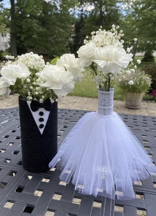 CrazyVibes_1's tweet image. I made these for my daughter's engagement party last weekend, and now I'm wondering if I should have just bought real centerpieces because half the family kept making comments about them being "too cute" for such an important occasion.
The whole thing started because she's been…