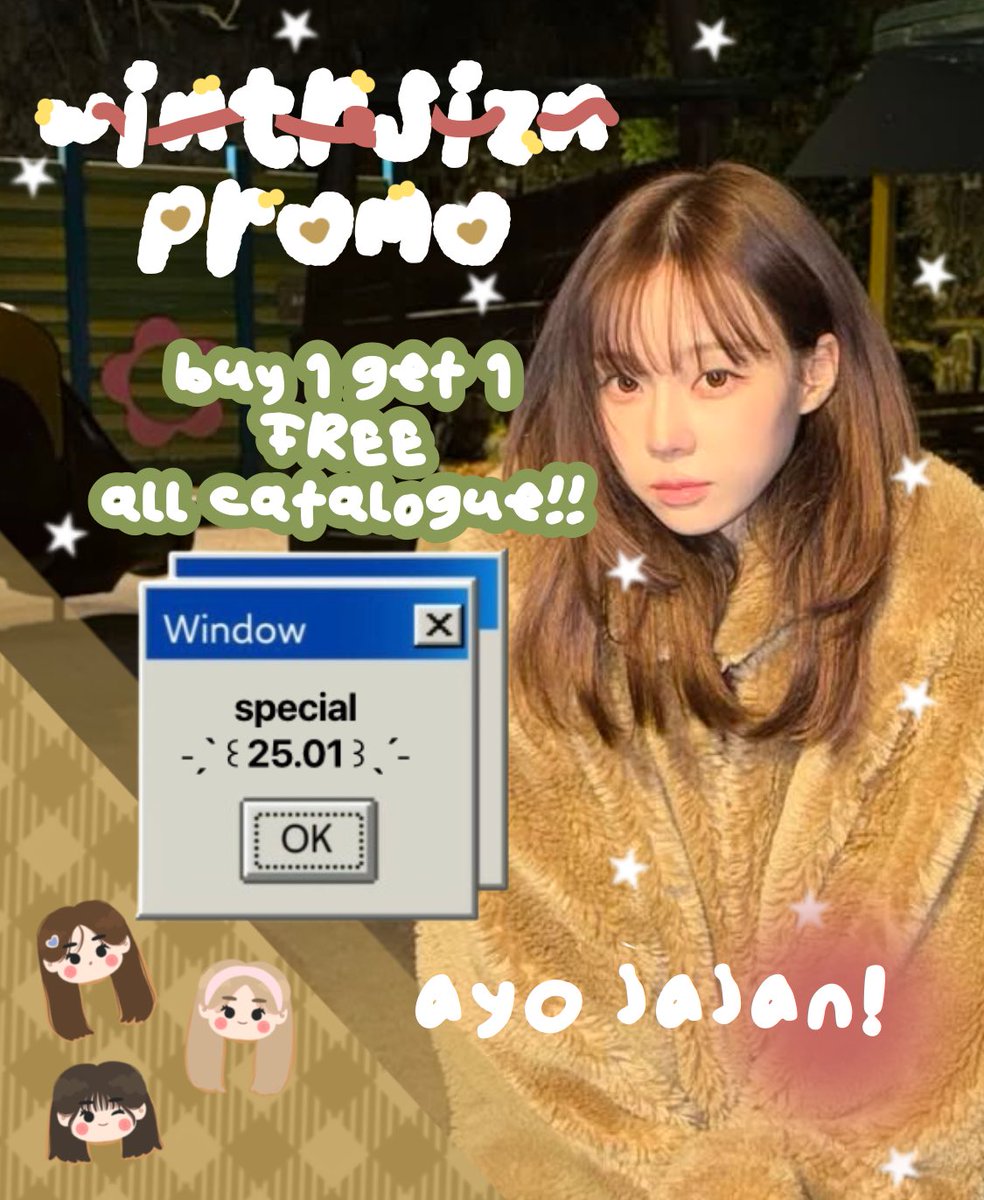 wintrsizn's tweet image. A repost would be appreciated! 🩰 

Dalam rangka ✨25.01✨ada promo BUY 1 GET 1 FREE layout byreq all catalogue 🙀 Promo berlangsung mulai tanggal 25-31 JANUARI, untuk info selengkapnya cek ALT yaa!

💭SELAMAT JAJAN·˚ ༘♡ 🍫·˚ˎˊ˗

#zonauang #zonajajan
