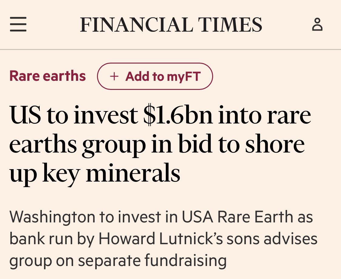 Stocktwits's tweet image. BREAKING: U.S. to invest $1.6 billion into $USAR, per the Financial Times