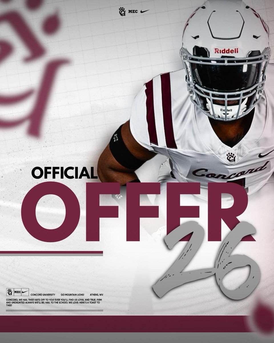 Carter_Calfee's tweet image. Very blessed and honored to receive an offer from Concord University!! #AGTG
@JDowdy31 @carljfred @Coach_DWhitney @CUCoachEdwards @ConcordFootball