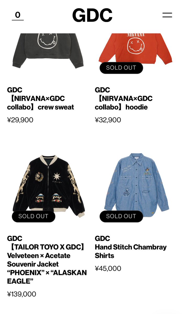NIRVANA × GDC Collabo Crew Sweat キムタク クルーだよ オフィシャルだよ