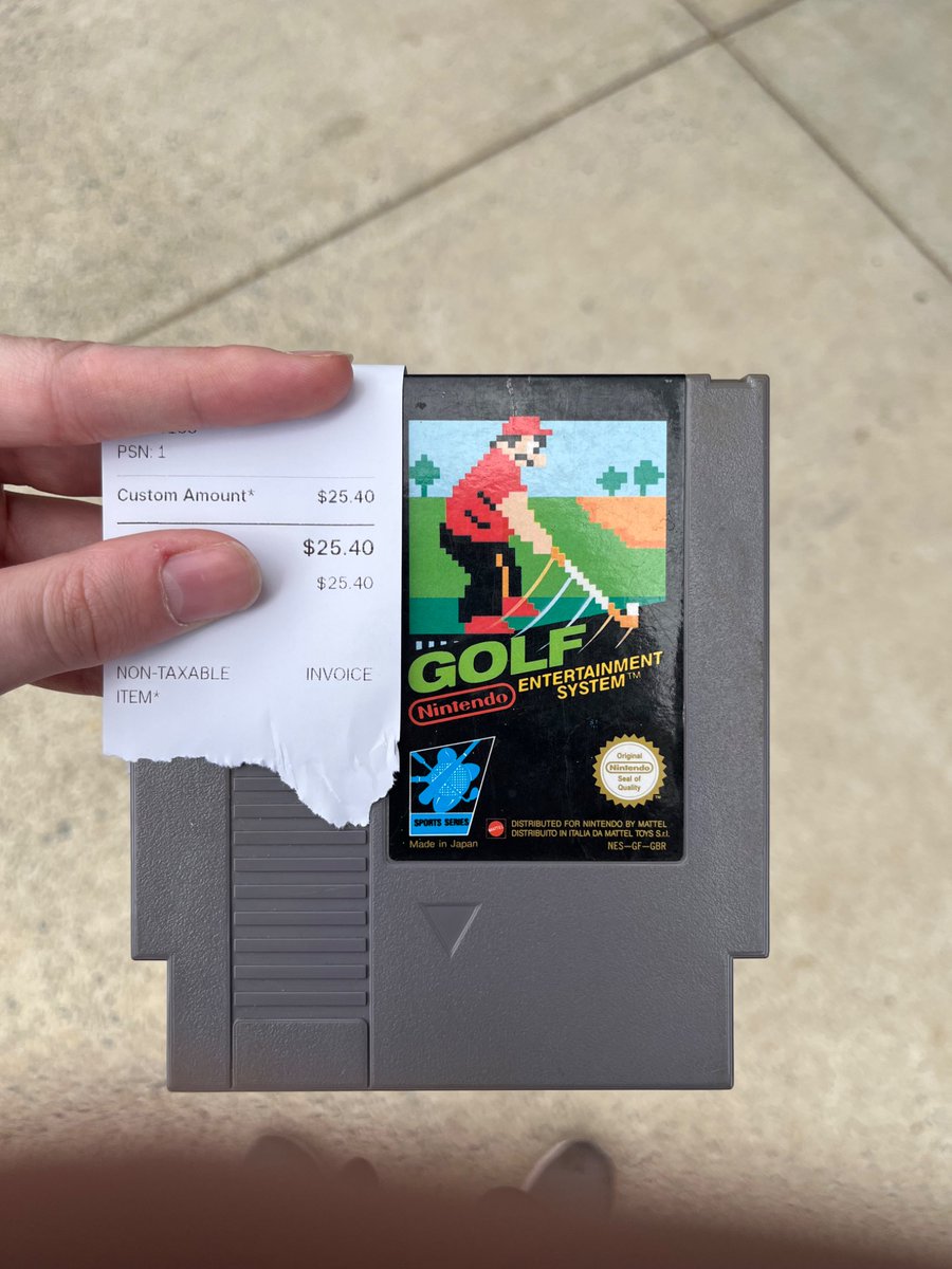 solstacoded's tweet image. i would like to announce to everyone that i am now the proud owner of golf for the nes
