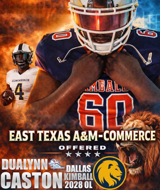 DualynnCaston's tweet image. #AGTG I'm blessed to receive an offer from East Texas A&amp;amp;M-commerce, I would like to thank @coachthompson6 and @lions_fb for offering me chance to become a Lion. @stillkimball @coachbam16 #unproven #letsfindout @CoachCulton @coachkjohnson1