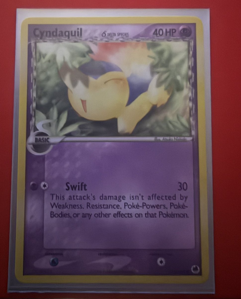 SomeonePcBox's tweet image. Day 1 of posting a random card in my binder

Delta Cyndaquil | 45/101 Dragon Frontiers | 2006

Amazing artwork and such a beautiful card! This was one of my first cards I ever owned back in 2006! #Pokemon #PokemonTCG