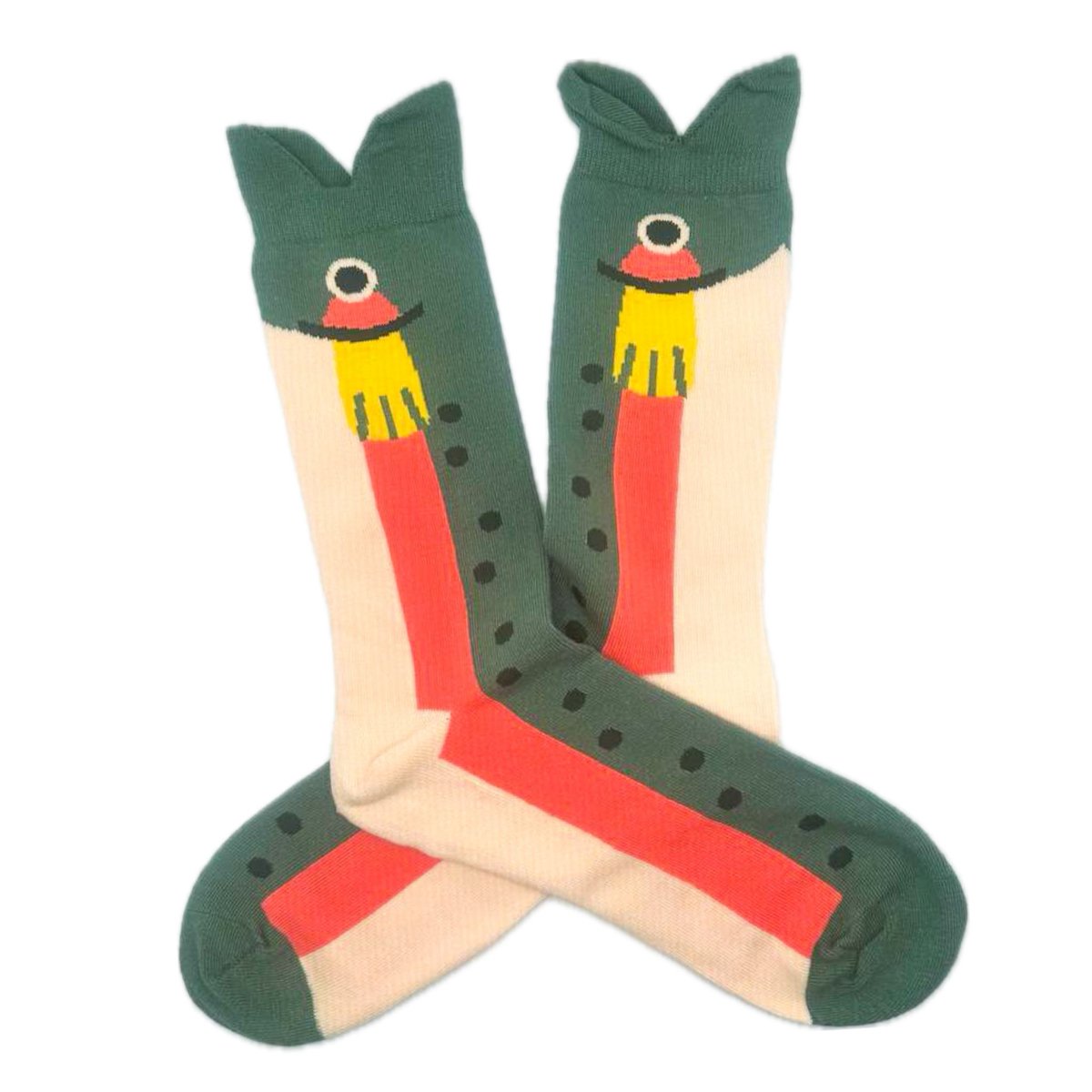 coming tomorrow at noon, my silliest item to date, TROUT SOCKS! 🐟
