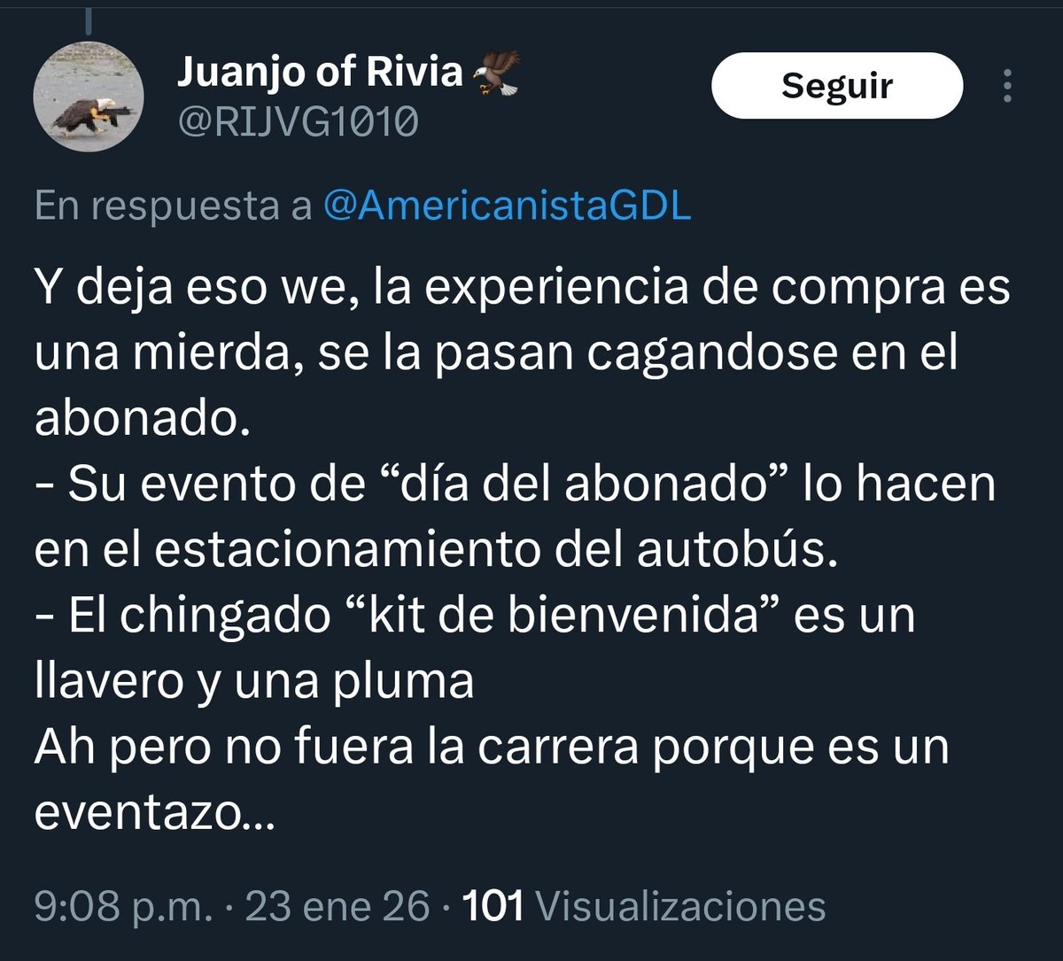 AmericanistaGDL's tweet photo. Oye @ClubAmerica , no estaría mal que se replantearan el programa de abonados, es evidente que se han ido muchos beneficios para los que son más leales al equipo.

No todo son suites, palcos o zonas VIP. https://t.co/aMfGLuJKXO