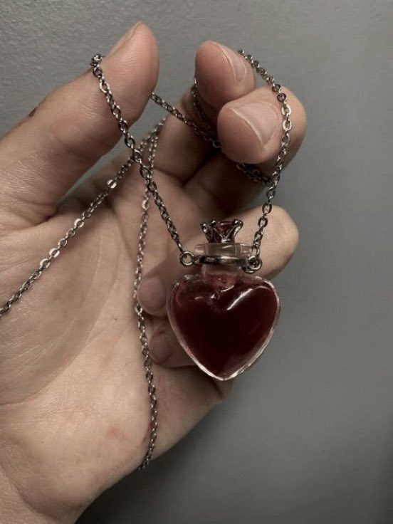 heart_jpg's tweet image. heart blood vial necklace