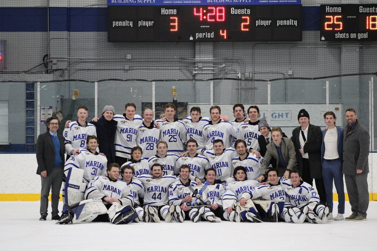 MU_Mens_Hockey's tweet photo. The trophy returns HOME https://t.co/VthlO3DLcd