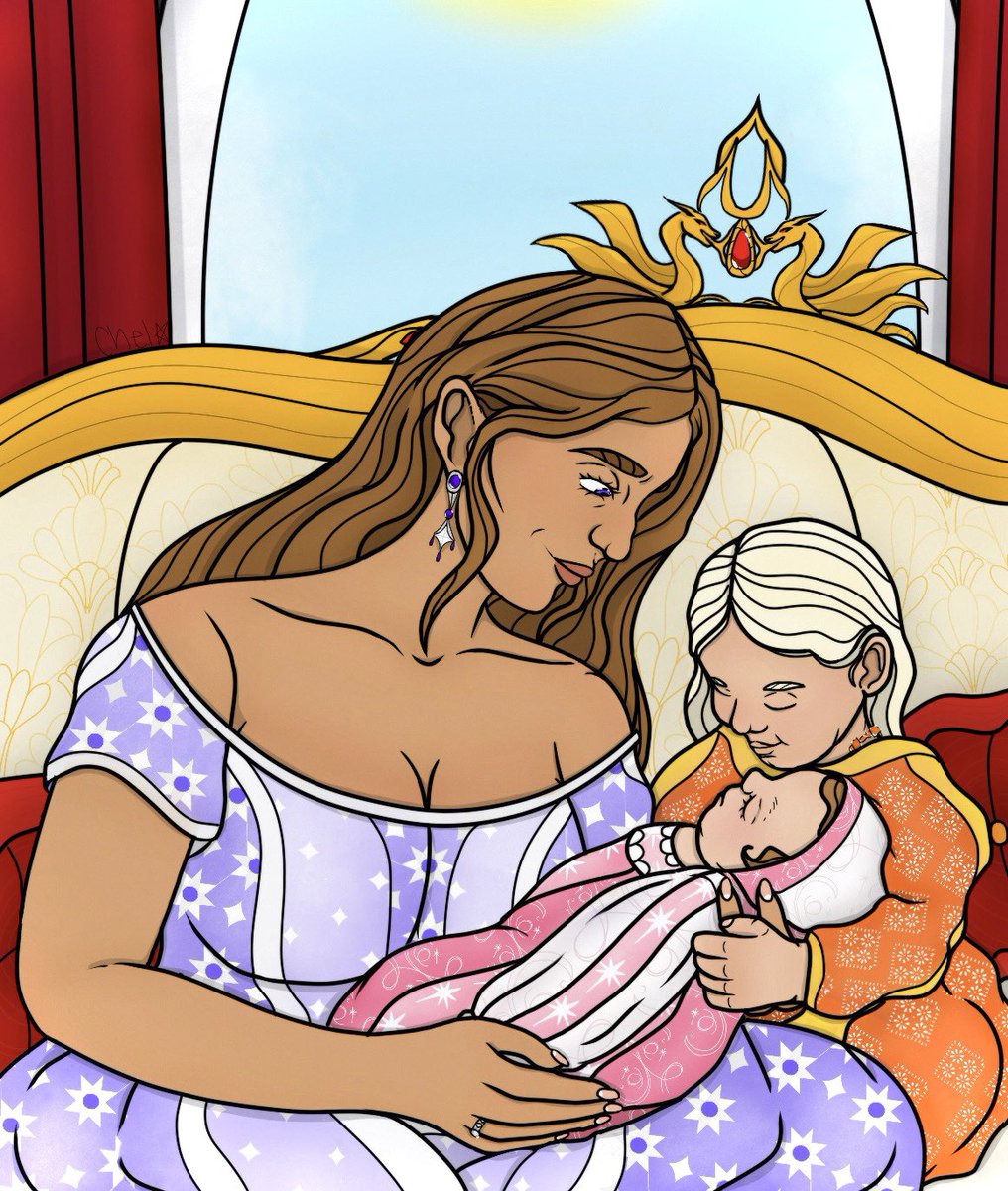 "Like an image passing by, my love, my life." ✨
•
Lady Dyanna Dayne at Summerhall with her two youngest children, Aegon and Rhae.