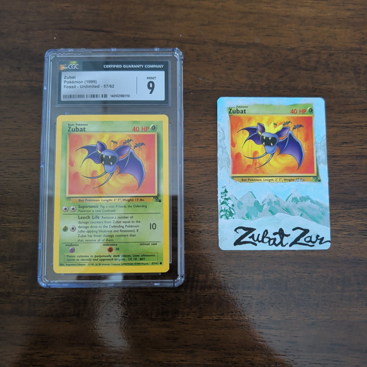 ZubatZar's tweet image. I painted a masterpiece in this storm. 

One lucky winner will get this graded slab as a coaster for your drink as you admire my art.

To enter:
1) Follow so you can see more Zubat
2) Repost to help build the storm
3) Comment where you'll display this original 1/1 Blizzard Bat