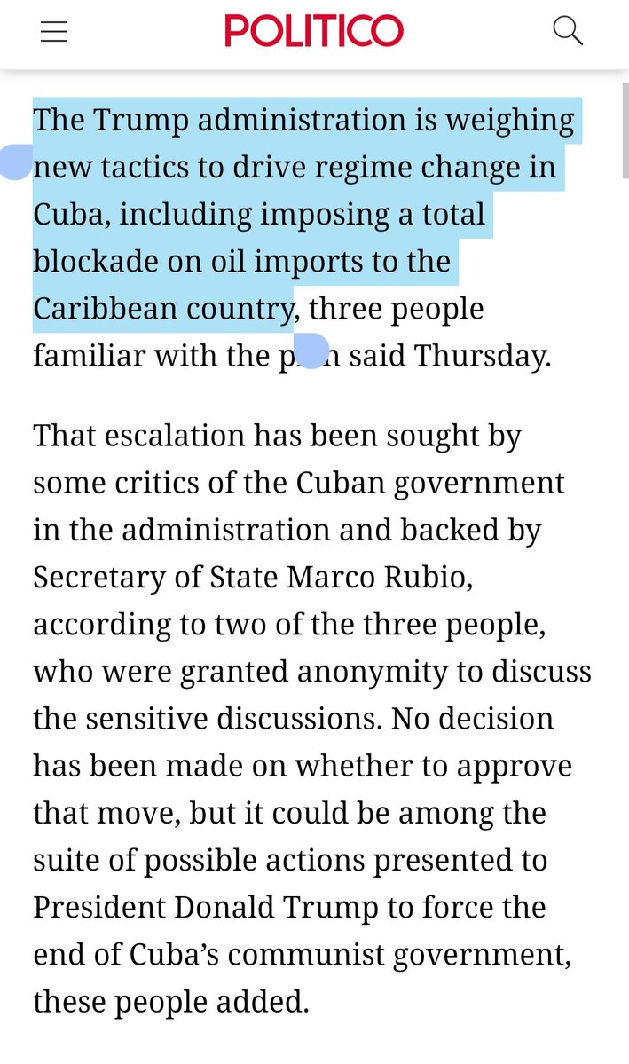 BenjaminNorton's tweet image. The US empire has terrorized the Cuban people ever since they overthrew a right-wing US puppet dictator in 1959.

Trump &amp;amp; Marco Rubio plan to expand the illegal US embargo into a military blockade to try to collapse Cuba's economy &amp;amp; topple its government.

This is state terrorism