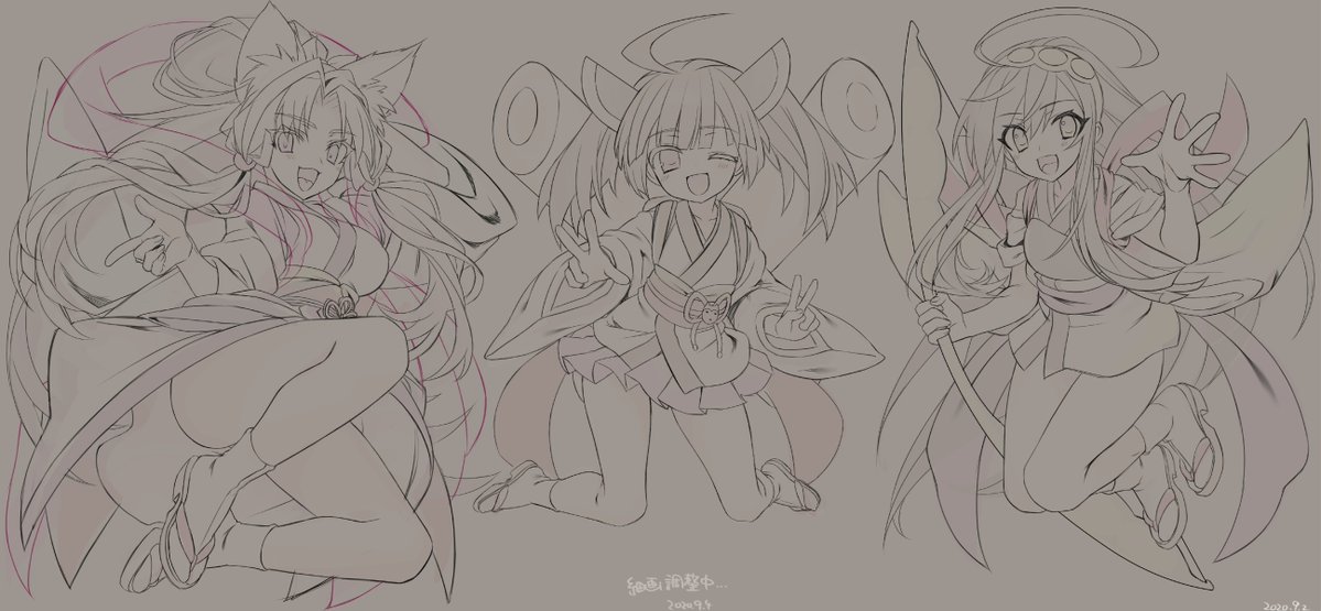 だ～いぶ前に描いた、東北イタコ・きりたん・ずん子の東北三姉妹!
めっちゃ塗りも線もラフ途中だけど・・っ! https://t.co/TF5nNRYJtK
進捗線画 https://t.co/QAEbSoqPld 