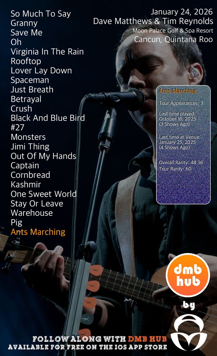 DMB Live Setlist tweet media