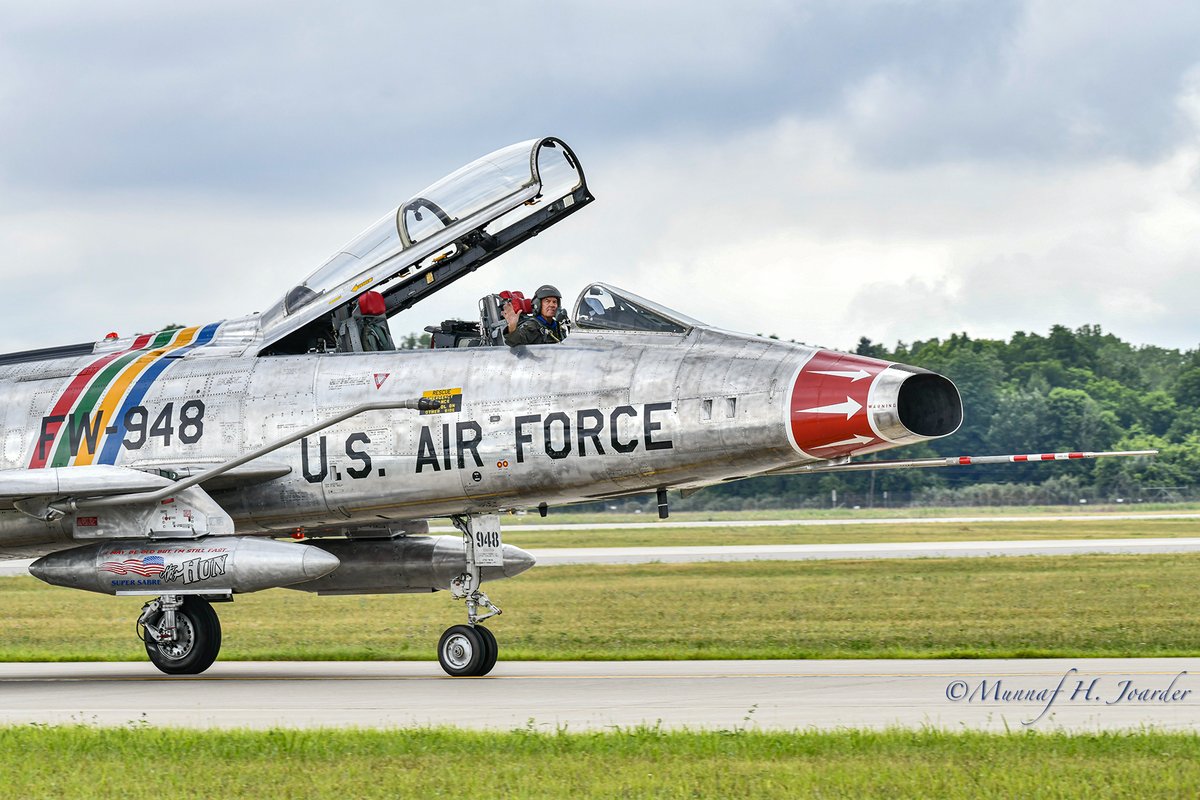 North American F-100 Super Sabre, on taxiway after flight demonstration at Thunder Over Michigan.