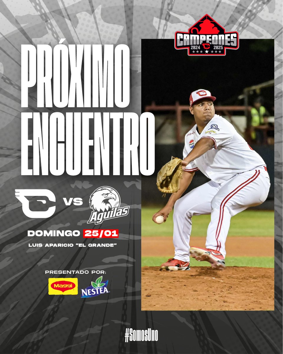 Nuestro próximo encuentro será mañana domingo 25 de enero, en Maracaibo frente a las Águilas del Zulia.

Presentado por: @maggivenezuela @nesteavzla

#SomosUno 🆑