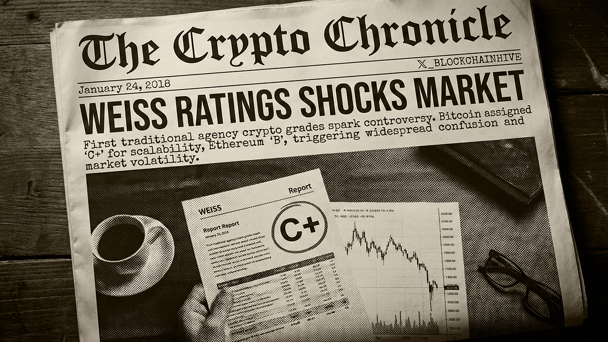 ⚖️ WEISS SHOCKS MARKET January 24, 2018 TradFi graded the revolution. $BTC  was slapped with a controversial 