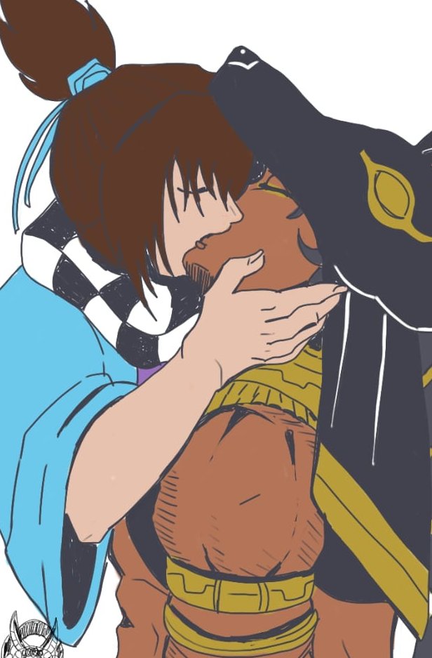 ValGeBeD's tweet photo. Primer nivel :D Okita besando a Anubis 
#終末のワルキューレ #Anubis #simo #okita #susano #beelzebub #hades #apolo #rasputin #forkiss https://t.co/DHX3zGC2eX