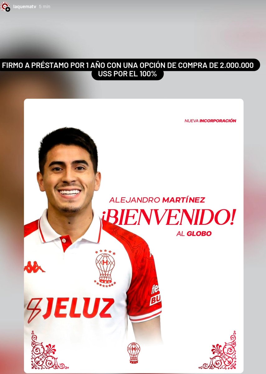 #huracan Silvio Alejandro Martinez es oficialmente el 4to refuerzo del globo 🎈. Llega a préstamo por un año y opción de compra de 2.000.000 USD por el 100% 🤝