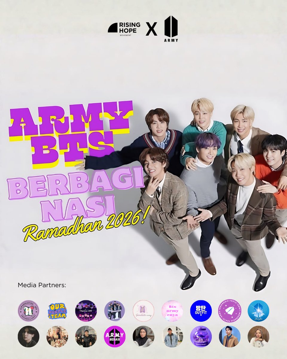 LFSARMYs's tweet photo. Pengen bgt Ramadhan 2026 ini berbagi nasi buat rayain comeback Bangtan kira2 bisa kejadian gak ya?
.
Kita gass bareng My? Link donasi https://t.co/r0ImMBtjsf https://t.co/58RNkkpzOa