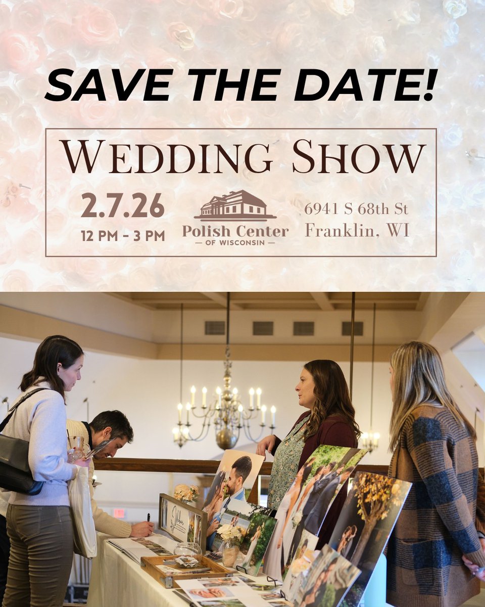 Planning your dream wedding? 💍 Don't miss the 2nd Annual Wedding Show at the Polish Center of Wisconsin on Feb 7th! Check out local vendors and stay at our nearby hotel to make it a productive planning weekend.

#WisconsinWedding #WeddingInspo #WeddingPlanning