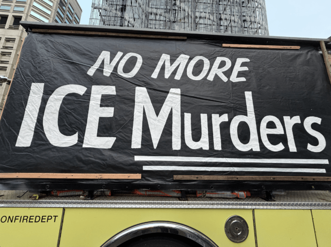 chuck_macklin's tweet photo. This has fucking got to STOP!!! 
We need a stronger uprising than simply protesting. 
Has it finally come to starting the next Civil War?
Back off ICE, MAGA, TRUMP!
We won the last one and we'll win this one! https://t.co/0ukKvBxNAW