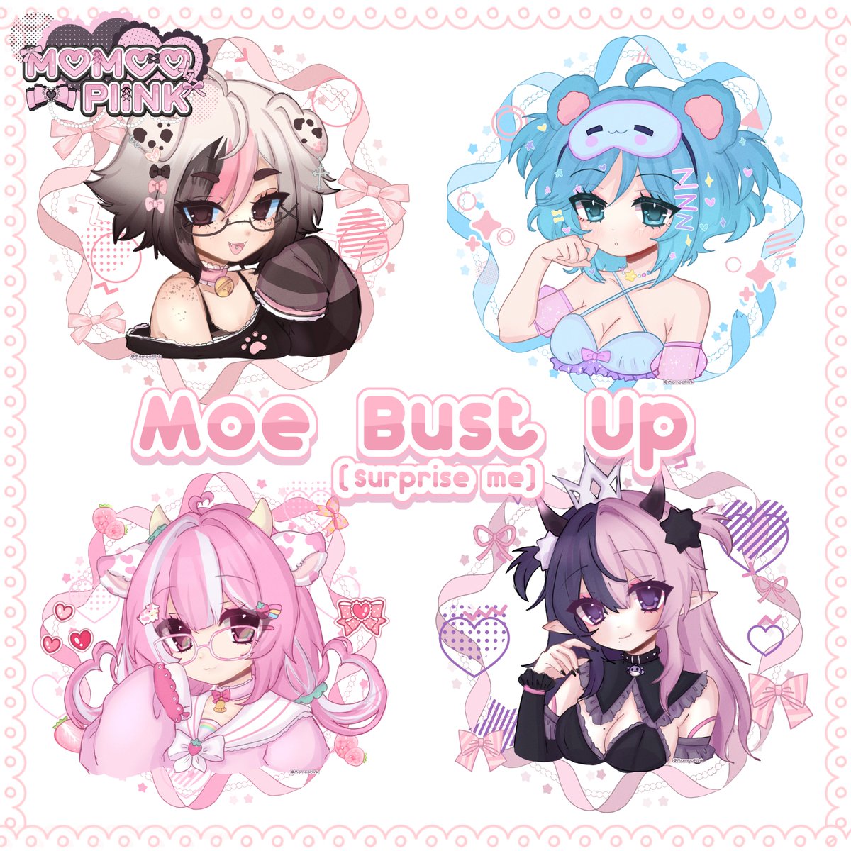 MomooPiink's tweet image. ♡‧₊˚  𝗔𝗿𝘁 𝗥𝗮𝗳𝗳𝗹𝗲 ✦♡

𝐌𝐨𝐞 𝐁𝐮𝐬𝐭 𝐔𝐩
✦. Ends on 48 hrs 
╭  →   to enter  ┊  follow + ♡ + ↻    
╰ drop your references!

•┈୨♡୧┈•
#Moe #vtuber #raffle