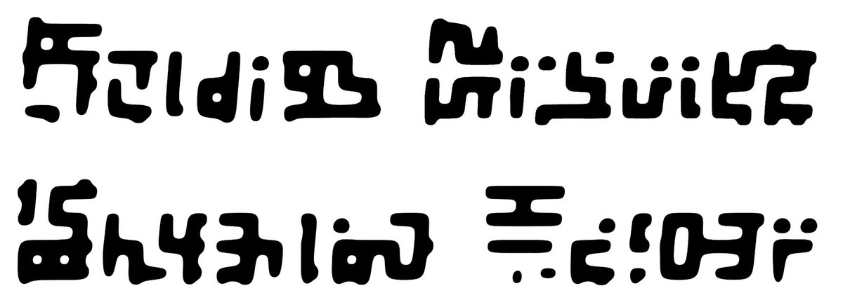 Ongoing explorations in generating fake text. This is all python, the pillow library and wave function collapse.