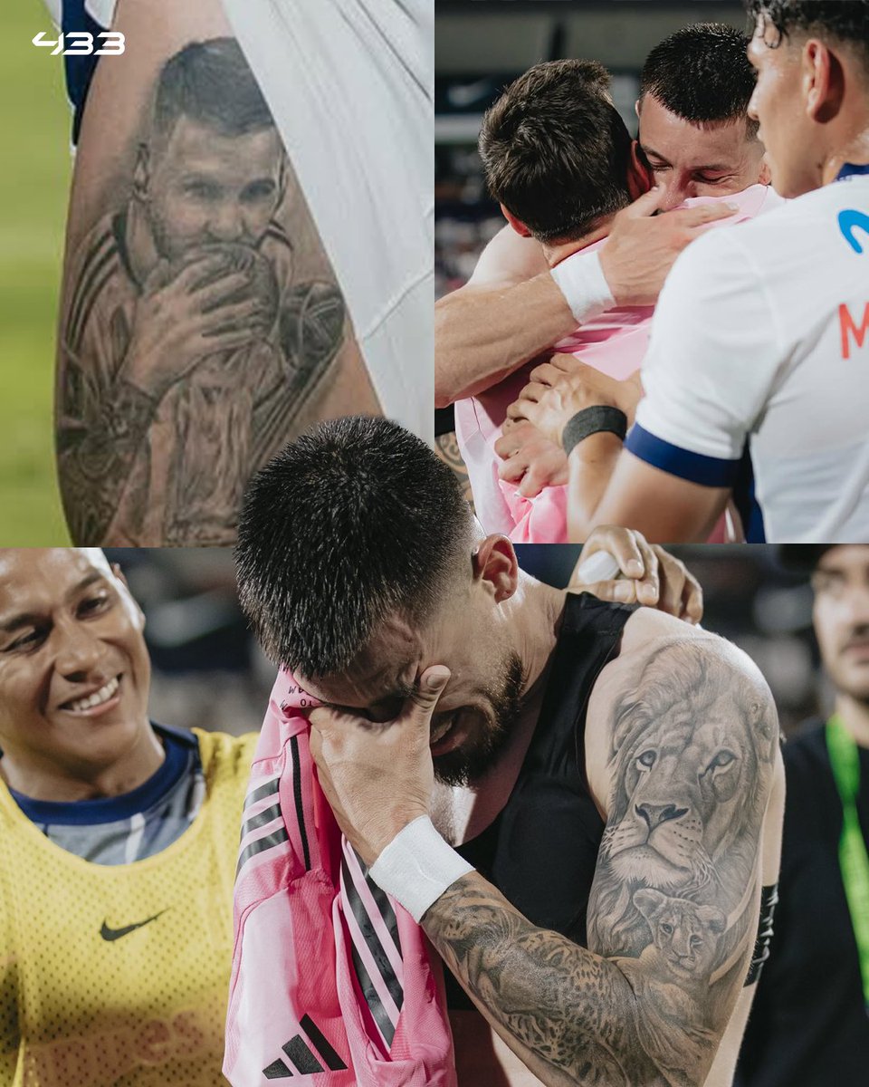 Alan Cantero has Messi tattooed on his leg and has had only one dream in his life: meeting his idol Messi 💭

Today, he played with Alianza Lima against Inter Miami and got Messi’s shirt after the game 😮👕

They even shared a moment, hugging each other. After the game, Cantero