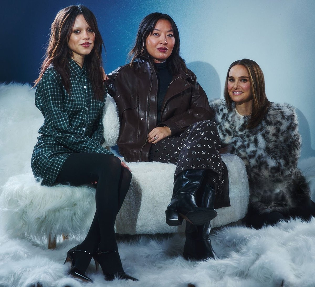 Jenna ortega, natalie Portman, and Cathy Yan at the sundance film festival