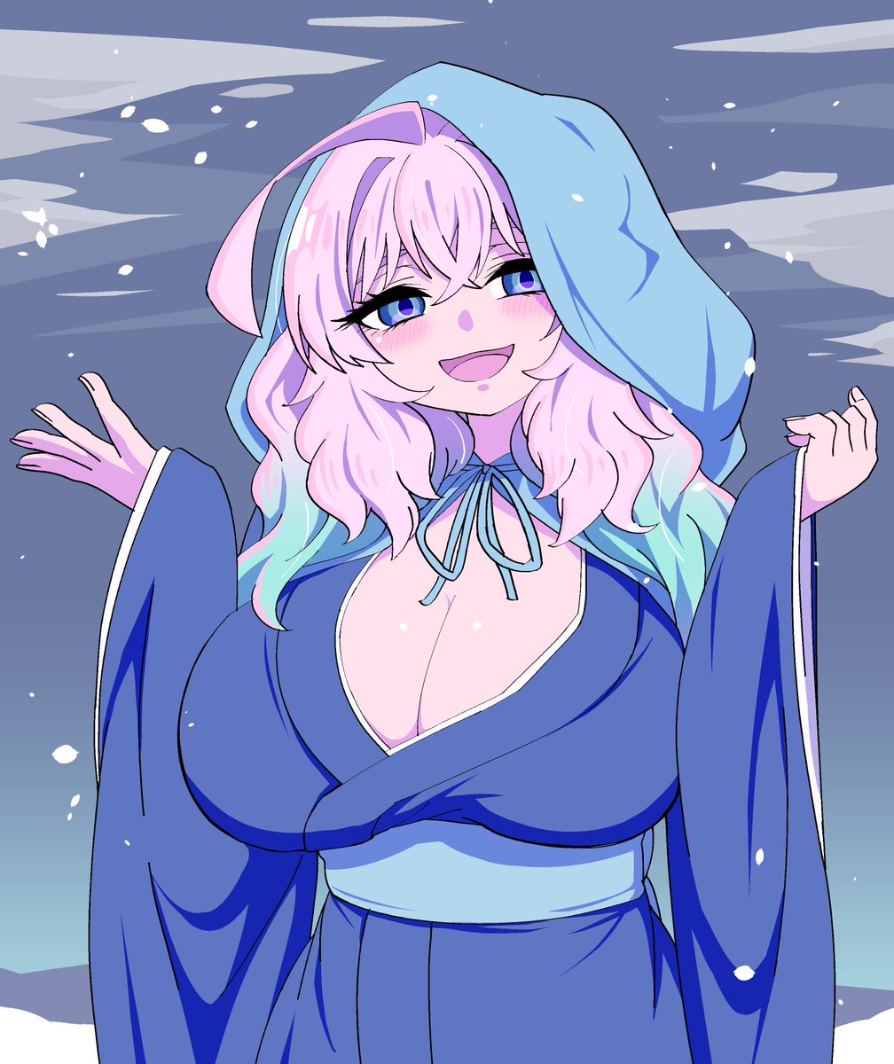 寒波が来ているので雪女っぽい姫ちゃん
#間宮山OC 