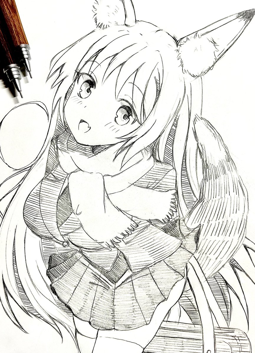 🦊🧣・* #イラスト