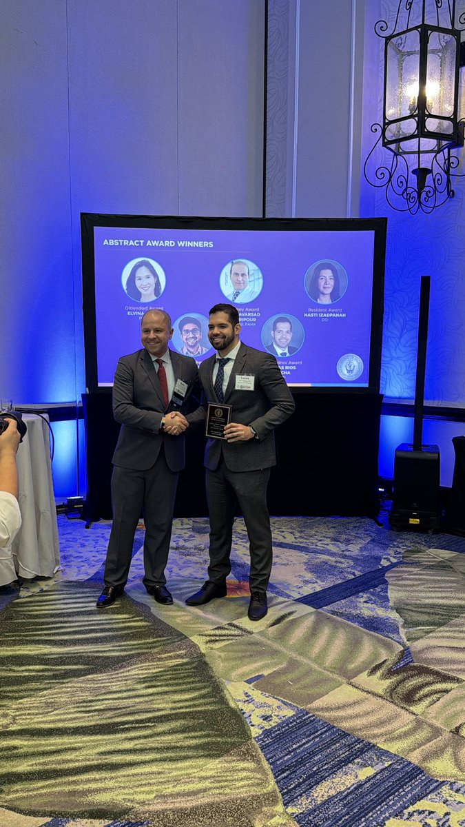 LucasRochaMD's tweet photo. Honored to receive the Alexandrov Award at the American Society of Neuroimaging Annual Meeting #ASN2026PR.
Grateful to my mentor Dr. Marcelo Rocha (@avilez_rocha) and to the ASN (@asneuroimaging) community.
Proud to represent @PittNeurology. https://t.co/QDDQYi4ZJq