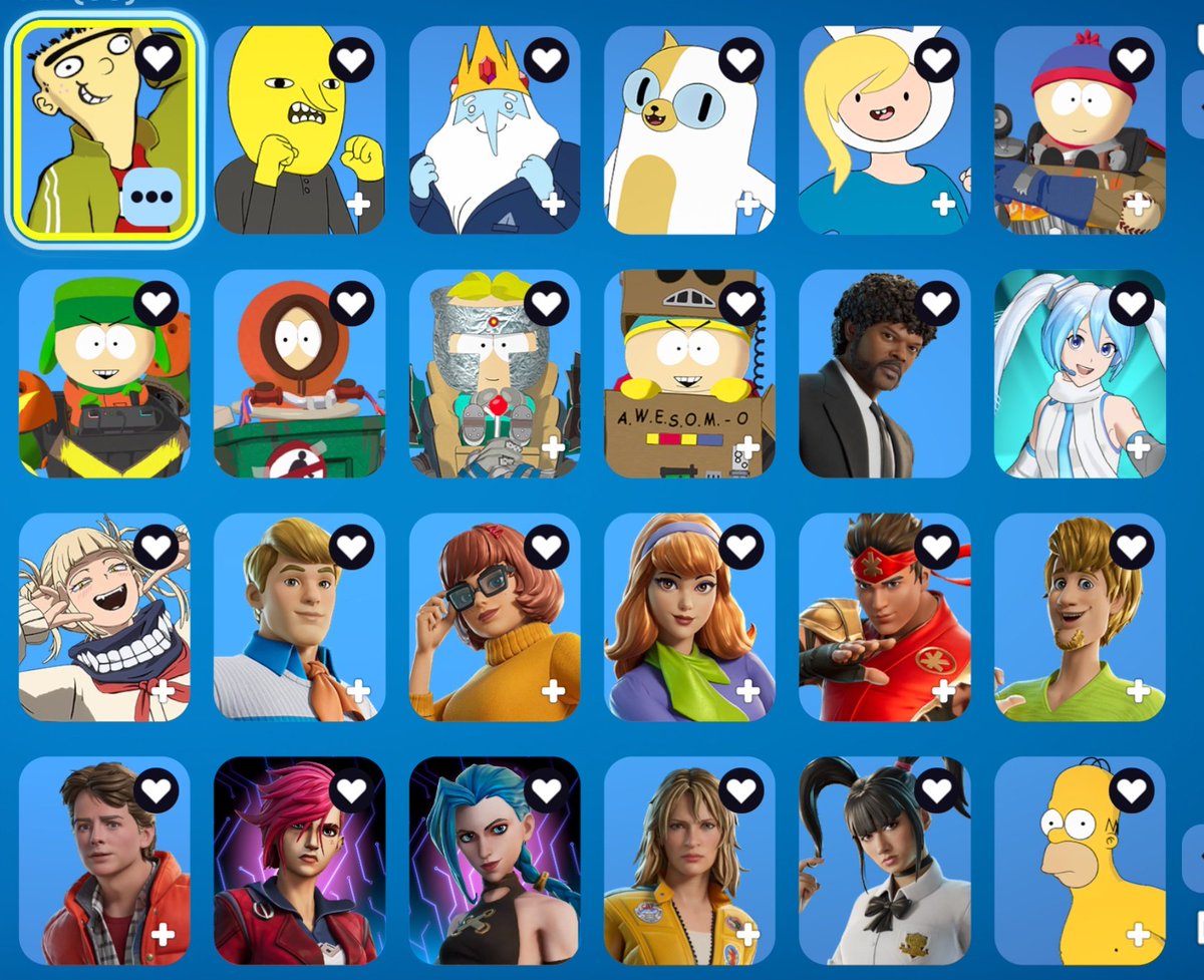 OOCCouchGags's tweet image. If i just focus on my favourite collab skins in Fortnite, it's insane to see it like this