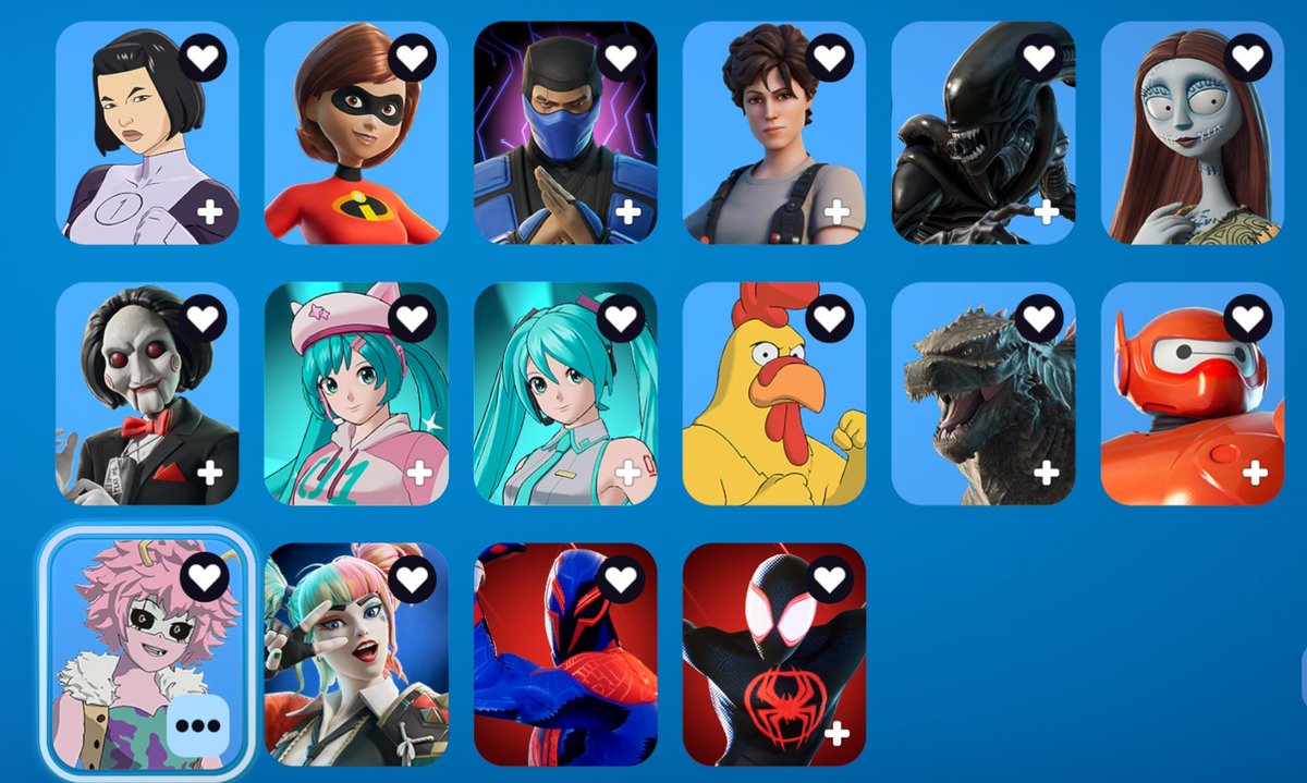 OOCCouchGags's tweet image. If i just focus on my favourite collab skins in Fortnite, it's insane to see it like this