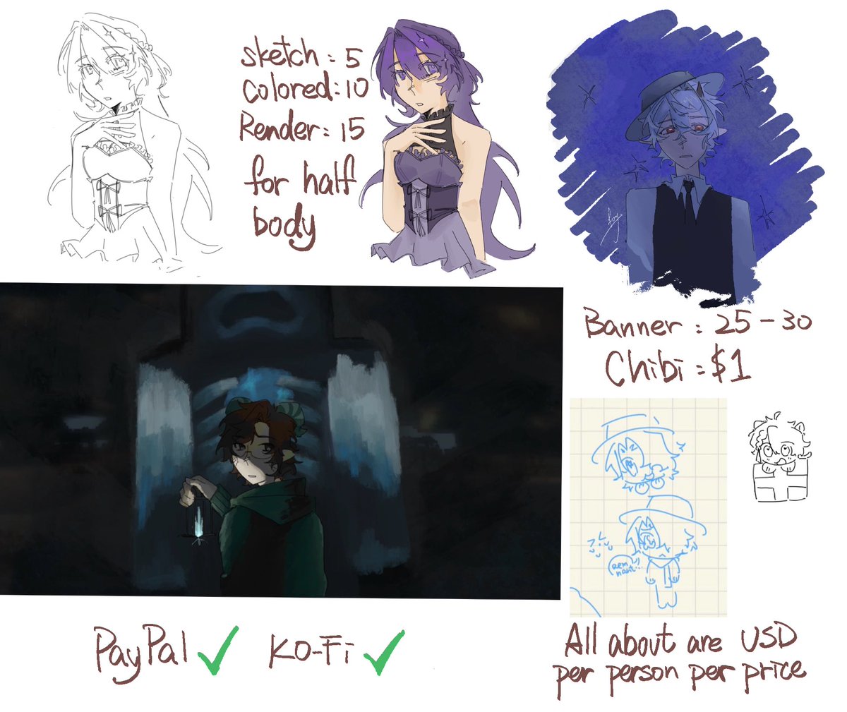 I’m opening my commissions for my cat(for buying him toy, food and medicine) my discord is f0g301 dm me for any questions.