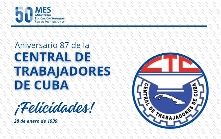 🇨🇺👏¡Felicitaciones a la <a href="/Cuba_CTC/">Central de Trabajadores de Cuba</a>  y a los trabajadores cubanos en su 87 aniversario!

✊🏻Nacida de la unidad y la lucha de nuestra clase obrera, con el liderazgo del Capitán de la Clase Obrera Lázaro Peña, la CTC es y será baluarte inseparable de la Revolución.

#UnidosXCuba