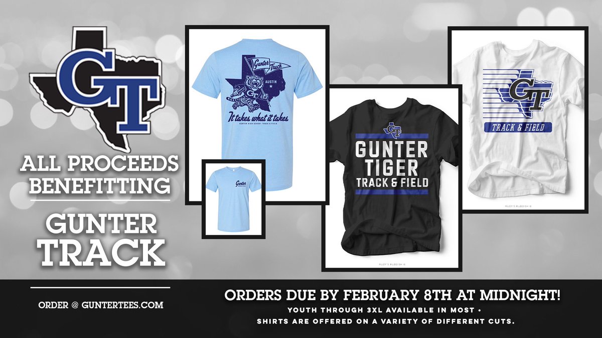 GunterTrack's tweet image. Order your 2026 Track shirts by February 8th! 

All proceeds benefit GT Track &amp;amp; Field! 

guntertees.com

#TPW
#243