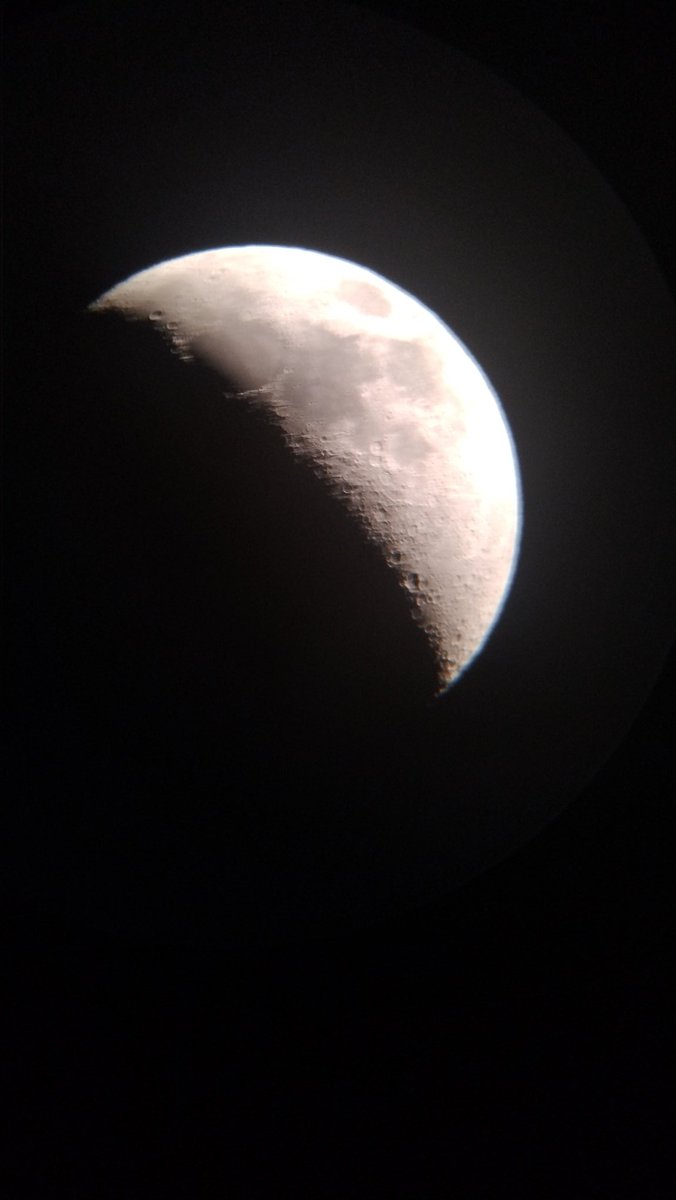 It is never not fascinating to look at the moon through a telescope.
