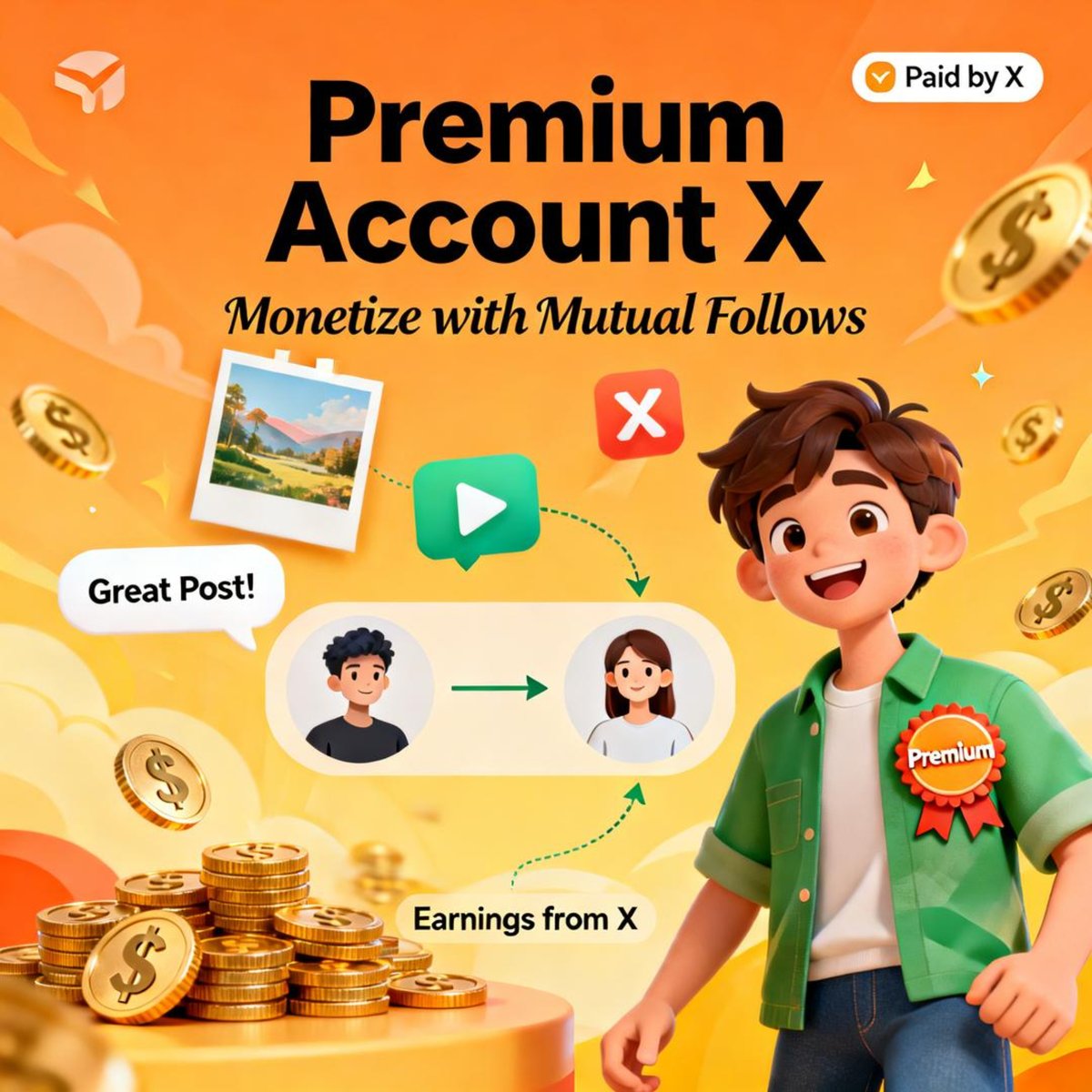 GIVEAWAY LANGGANAN PREMIUM 1 BULAN UNTUK 10 AKUN X INDONESIA

Saya akan bayari langganan Premium X dengan centang biru (bukan Dasar, bukan Plus) untuk 10 akun terpilih masing-masing selama 1 bulan.

Syarat:
- Akun lokasi Indonesia, belum Premium
- Jika akun Pribadi, maka tidak