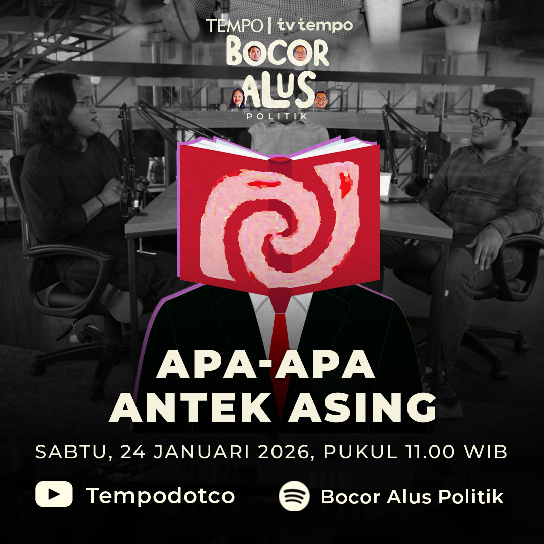 Apa-apa Antek Asing

Presiden Prabowo Subianto acap kali melontarkan tuduhan mengenai kelompok yang didukung asing. Pemerintah kini menyusun aturan yang mengatur propaganda asing.

Simak selengkapnya Program Bocor Alus Politik di Channel Youtube Tempodotco dan Spotify