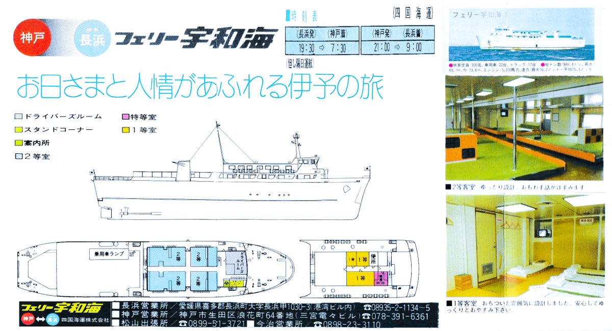 長距離フェリー歴代最短航路『四国海運/サンフェリー』1973年6月～1977