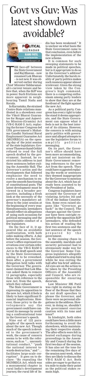 XpressBengaluru's tweet image. #PoliticalRadar #Karnataka

Government vs Governor: Was the latest showdown avoidable?, writes @ramupatil_TNIE