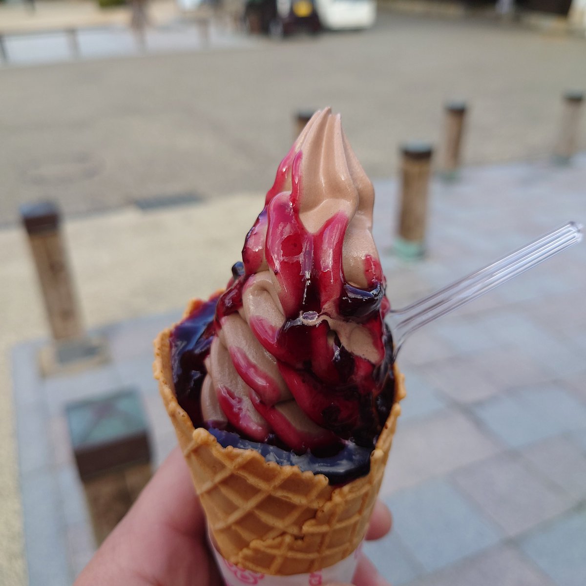 食後のデザートに、日本一のソフトクリーム屋さんでソフト購入😋🍦