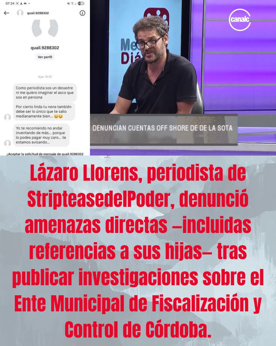 Strip_DelPoder's tweet image. ⚠️🏛️⚖️ CORDOBESISMO: LAS IMPLICANCIAS POLÍTICAS DE LAS AMENAZAS PERPETRADAS CONTRA UN PERIODISTA DE STRIPTEASEDELPODER ⚖️🏛️⚠️

🕵️‍♂️🚫 La investigación periodística sobre irregularidades en el Ente de Control y Fiscalización de Córdoba desencadenó graves amenazas contra el…